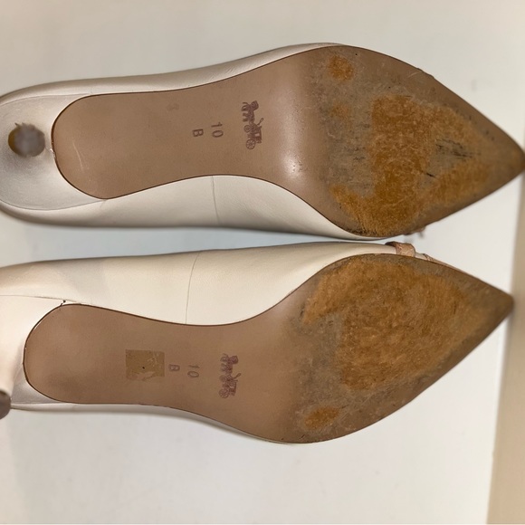 Coach Lauri white/beechwood horsebit kitty pumps size 10 - Picture 6 of 6